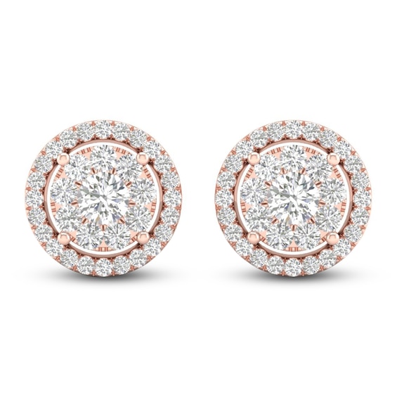 Diamond Stud Earrings 1/2 ct tw Round-Cut 10K Rose Gold