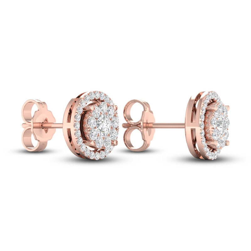 Diamond Stud Earrings 1/2 ct tw Round-Cut 10K Rose Gold