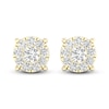 Thumbnail Image 1 of Diamond Halo Stud Earrings 1 ct tw Round-Cut 10K Yellow Gold