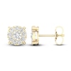 Thumbnail Image 2 of Diamond Halo Stud Earrings 1 ct tw Round-Cut 10K Yellow Gold