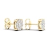 Thumbnail Image 4 of Diamond Halo Stud Earrings 1 ct tw Round-Cut 10K Yellow Gold