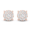 Thumbnail Image 1 of Diamond Halo Stud Earrings 1 ct tw Round-Cut 10K Rose Gold