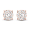 Thumbnail Image 0 of Diamond Halo Stud Earrings 1 ct tw Round-Cut 10K Rose Gold