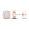 Thumbnail Image 2 of Diamond Halo Stud Earrings 1 ct tw Round-Cut 10K Rose Gold