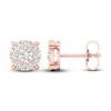 Thumbnail Image 1 of Diamond Halo Stud Earrings 1 ct tw Round-Cut 10K Rose Gold