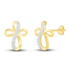 Thumbnail Image 1 of Diamond Cross Earrings 1/8 ct tw 10K Yellow Gold