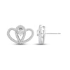 Thumbnail Image 1 of Diamond Heart Stud Earrings 1/5 ct tw Round-Cut 10K White Gold