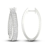 Thumbnail Image 2 of Diamond In-and-Out Hoop Earrings 3 ct tw Round-Cut 14K White Gold