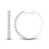 Thumbnail Image 2 of Diamond Hoop Earrings 1-1/2 ct tw Round-Cut 10K White Gold