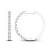 Thumbnail Image 1 of Diamond Hoop Earrings 1-1/2 ct tw Round-Cut 10K White Gold