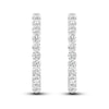 Thumbnail Image 3 of Diamond Hoop Earrings 1-1/2 ct tw Round-Cut 10K White Gold