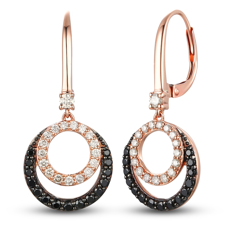 Main Image 1 of Le Vian Diamond Dangle Earrings 3/4 ct tw Diamonds 14K Strawberry Gold