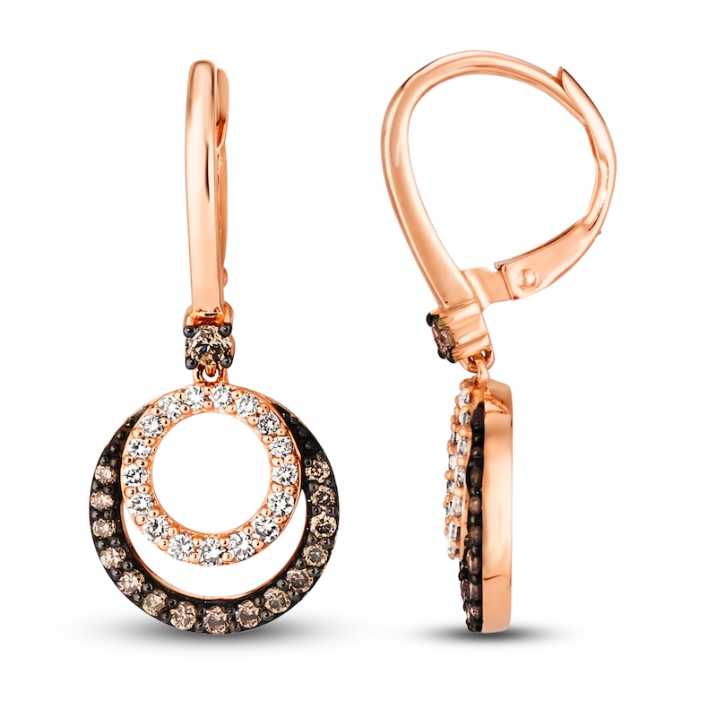 Main Image 2 of Le Vian Diamond Dangle Earrings 3/4 ct tw Diamonds 14K Strawberry Gold