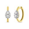 Forever Connected Diamond Hoop Earrings 3/8 ct tw Pear & Round-Cut 10K Yellow Gold
