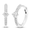 Thumbnail Image 0 of Diamond Hoop Earrings 1/4 ct tw Round-Cut 10K White Gold