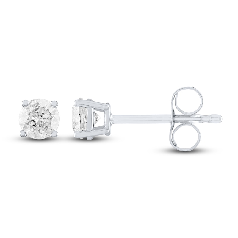 Main Image 2 of Diamond Solitaire Earrings 3/8 ct tw Round-cut Sterling Silver (J/I3)