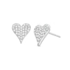 Thumbnail Image 1 of Diamond Heart Stud Earrings 1/4 ct tw Round-cut Sterling Silver