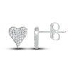 Thumbnail Image 2 of Diamond Heart Stud Earrings 1/4 ct tw Round-cut Sterling Silver