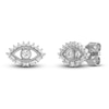 Thumbnail Image 1 of Diamond Evil Eye Earrings 1/4 ct tw Round & Baguette 10K White Gold