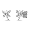Thumbnail Image 1 of Diamond Dragonfly Stud Earrings 1/5 ct tw Round & Baguette-cut 10K White Gold