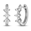 Thumbnail Image 1 of Diamond Hoop Earrings 1/2 ct tw Princess-cut 10K White Gold