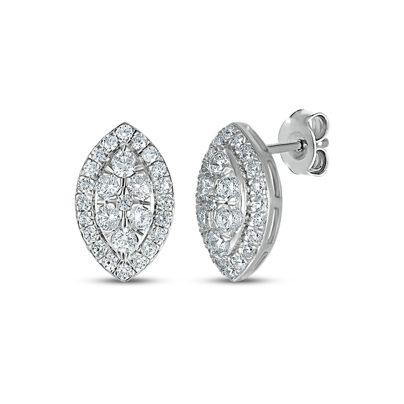 Diamond Earrings 3/4 ct tw Round-cut 10K White Gold