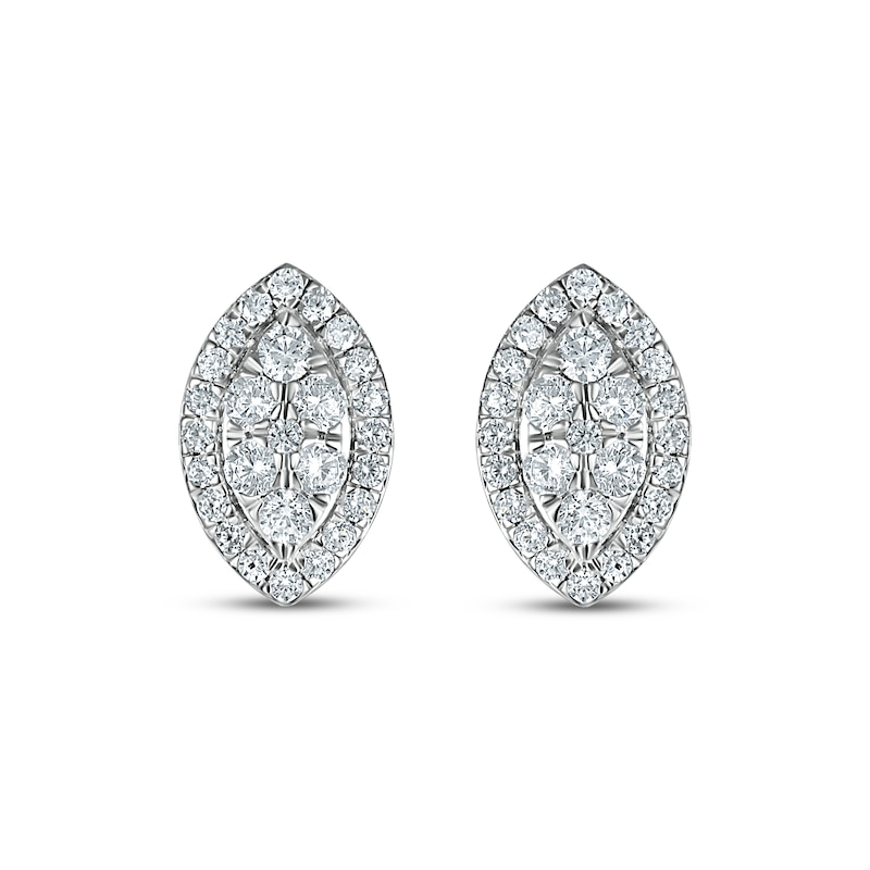 Diamond Earrings 3/4 ct tw Round-cut 10K White Gold