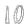 Thumbnail Image 1 of Diamond Hoop Earrings 1 ct tw Round-Cut Sterling Silver