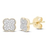 Thumbnail Image 1 of Diamond Clover Stud Earrings 1/10 ct tw Round-cut 10K Yellow Gold