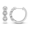 Thumbnail Image 1 of Diamond Hoop Earrings 1/2 ct tw Pear & Round-cut 10K White Gold