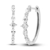 Thumbnail Image 1 of Diamond Hoop Earrings 5/8 ct tw Round, Pear, Marquise & Princess 10K White Gold