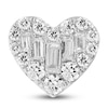 Thumbnail Image 1 of Diamond Heart Stud Earrings 1/5 ct tw Round & Baguette Sterling Silver