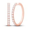 Thumbnail Image 1 of Diamond Hoop Earrings 1 ct tw Round-cut 10K Rose Gold