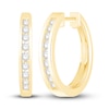 Thumbnail Image 1 of Diamond Hoop Earrings 1/4 ct tw Round-cut 10K Yellow Gold