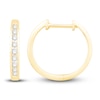 Thumbnail Image 2 of Diamond Hoop Earrings 1/4 ct tw Round-cut 10K Yellow Gold