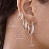 Thumbnail Image 3 of Diamond Hoop Earrings 1/4 ct tw Round-cut 10K Yellow Gold