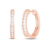 Thumbnail Image 1 of Diamond Hoop Earrings 1/4 ct tw Round-cut 10K Rose Gold