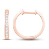 Thumbnail Image 2 of Diamond Hoop Earrings 1/4 ct tw Round-cut 10K Rose Gold