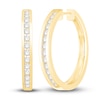 Thumbnail Image 0 of Diamond Hoop Earrings 1/2 ct tw Round-cut 10K Yellow Gold