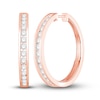Thumbnail Image 1 of Diamond Hoop Earrings 1 ct tw Round-cut 10K Rose Gold