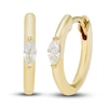 Thumbnail Image 0 of Diamond Huggie Hoop Earrings 1/5 ct tw Marquise-cut 10K Yellow Gold