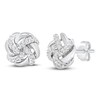 Thumbnail Image 1 of Diamond Knot Stud Earrings 1/5 ct tw Round-cut 10K White Gold
