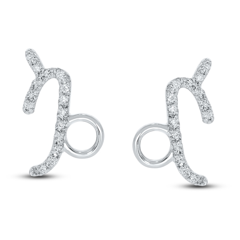 Main Image 2 of Diamond Capricorn Earrings 1/10 ct tw Round-cut Sterling Silver
