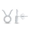 Thumbnail Image 1 of Diamond Taurus Earrings 1/10 ct tw Round-cut Sterling Silver