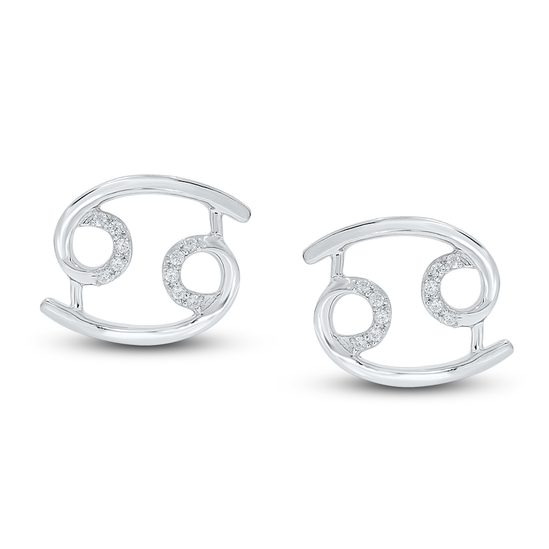 Main Image 2 of Diamond Cancer Earrings 1/10 ct tw Round-cut Sterling Silver