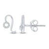 Thumbnail Image 1 of Diamond Leo Earrings 1/10 ct tw Round-cut Sterling Silver
