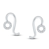 Thumbnail Image 2 of Diamond Leo Earrings 1/10 ct tw Round-cut Sterling Silver