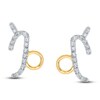 Diamond Capricorn Earrings 1/10 ct tw Round-cut 10K Yellow gold