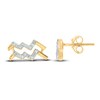 Diamond Aquarius Earrings 1/10 ct tw Round-cut 10K Yellow Gold
