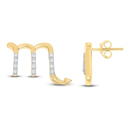 Diamond Scorpio Earrings 1/10 ct tw Round-cut 10K Yellow Gold